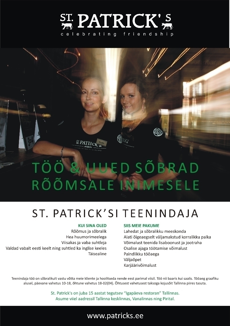 St. Patrick`s OÜ Teenindaja
