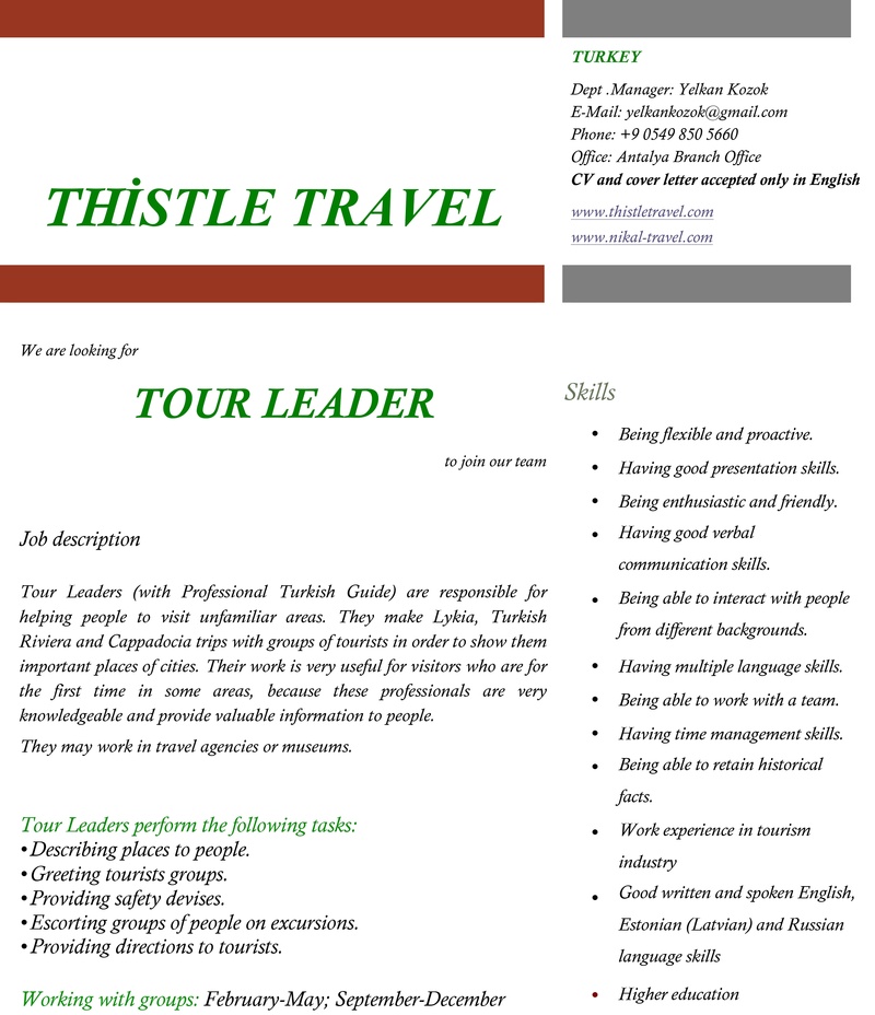Thistle Travel Ltd Tour Leader