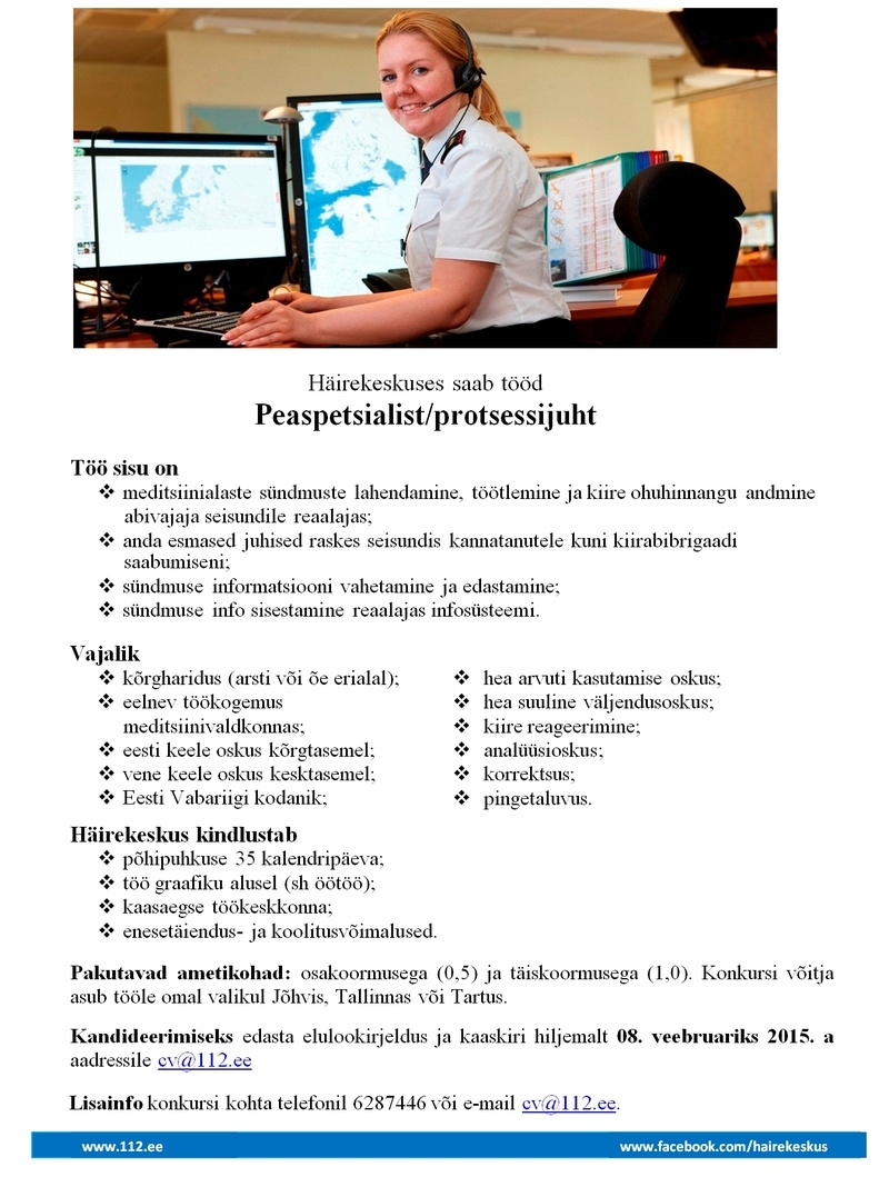 CVKeskus.ee klient Peaspetsialist/protsessijuht (meditsiini valdkonnas, täis- ja osakoormusega)