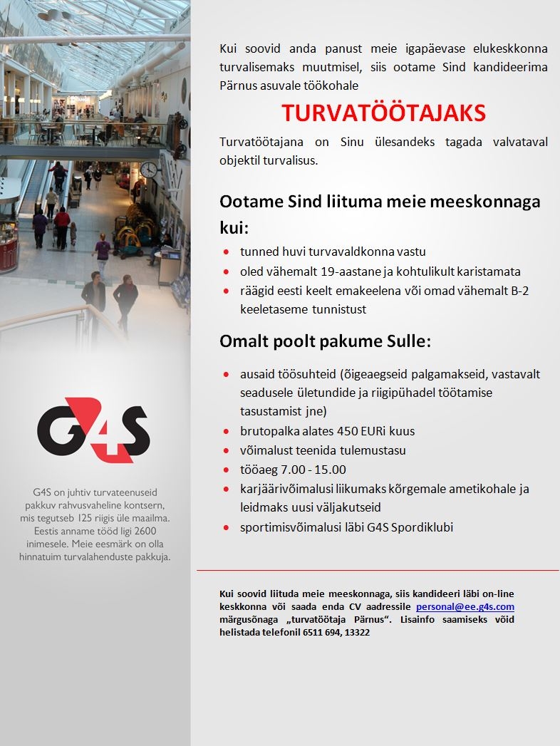 AS G4S Eesti Turvatöötaja (Pärnu)