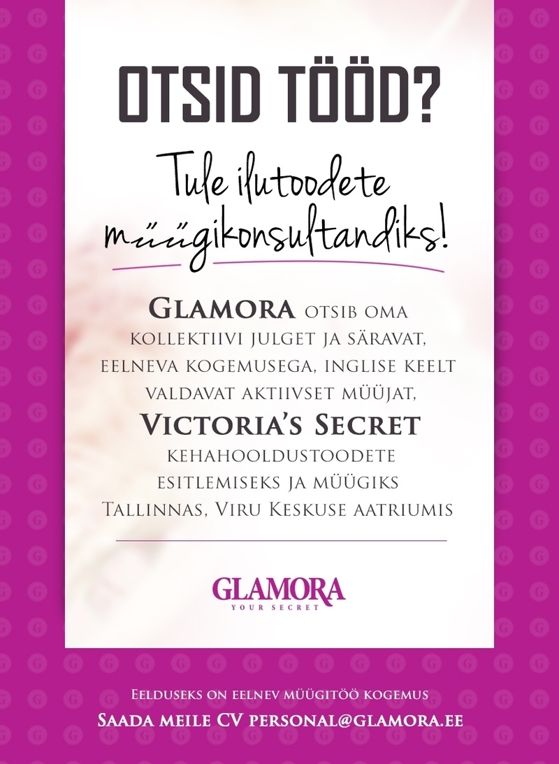 GLAMORA OÜ Victoria's Secret toodete esitleja ja müüja Tallinnas, Viru Keskuses