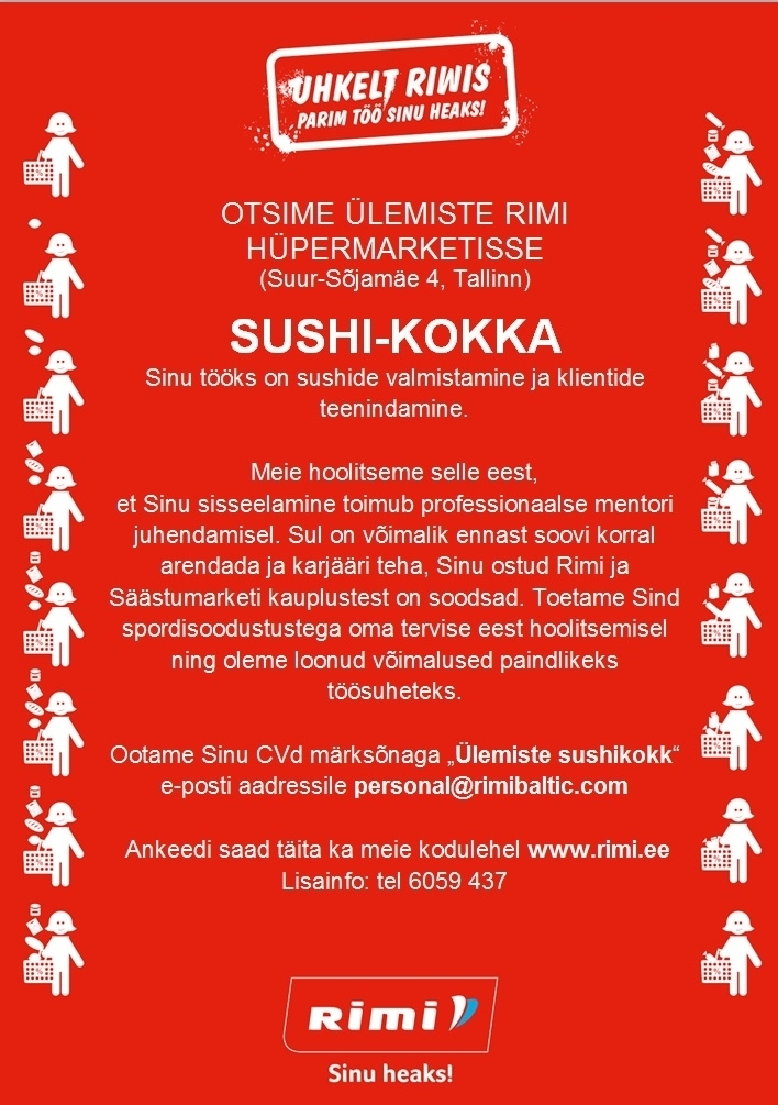 Rimi Eesti Food AS Sushi-kokk ( Ülemiste Rimi hüpermarket)
