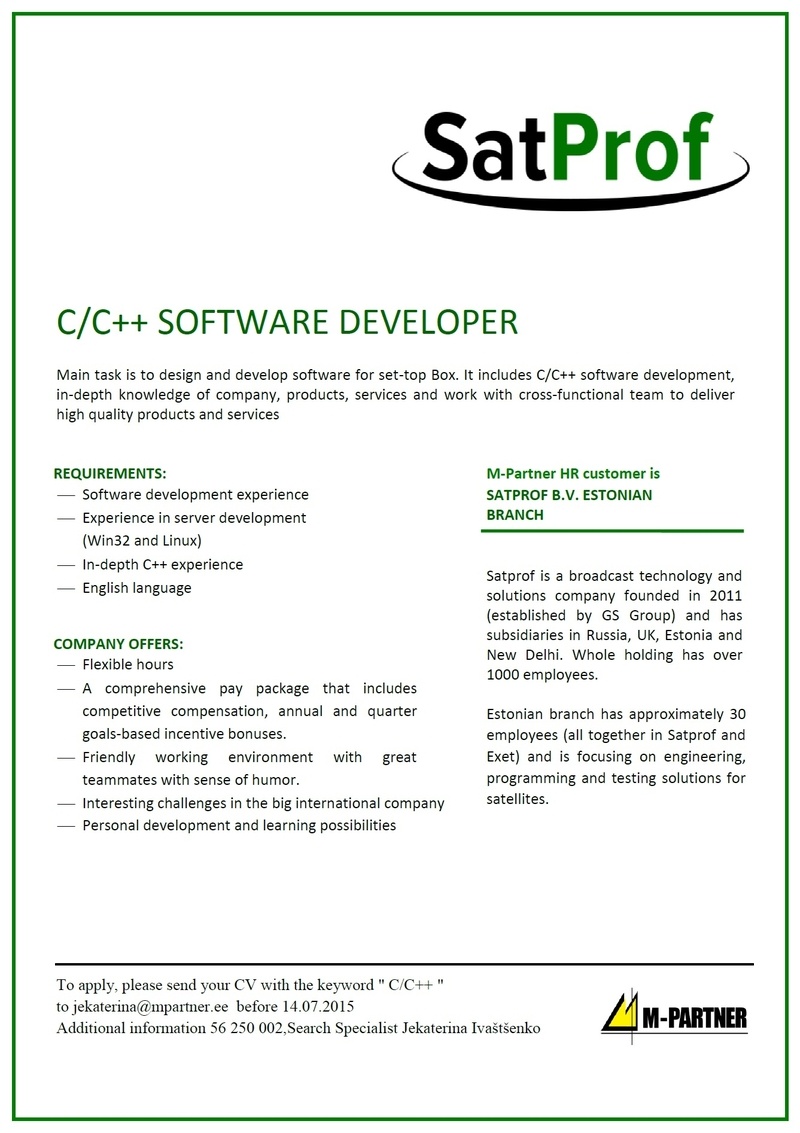 M-Partner HR OÜ C/C++ Software Developer