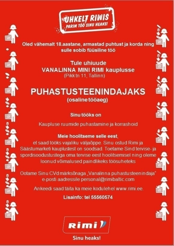 Rimi Eesti Food AS Puhastusteenindaja - Vanalinna Mini Rimi