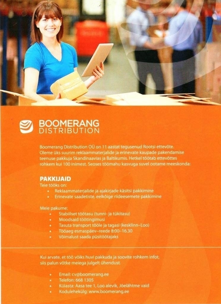 Boomerang Distribution OÜ Pakkija