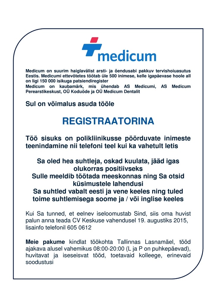 Medicum AS Registraator