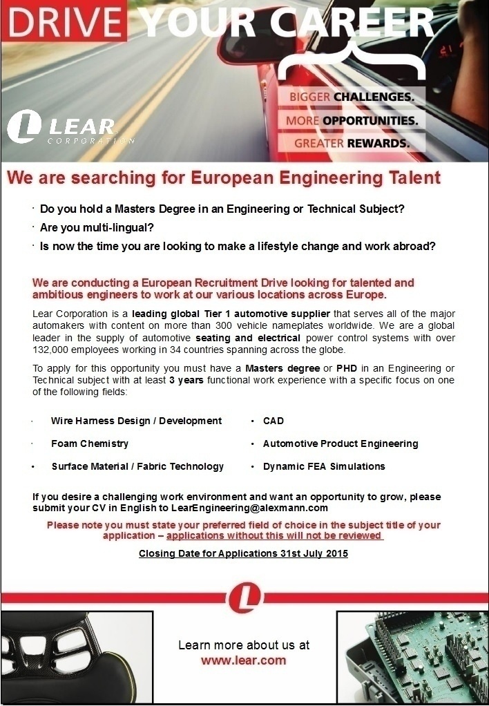 Lear corporation European Engineering Talent