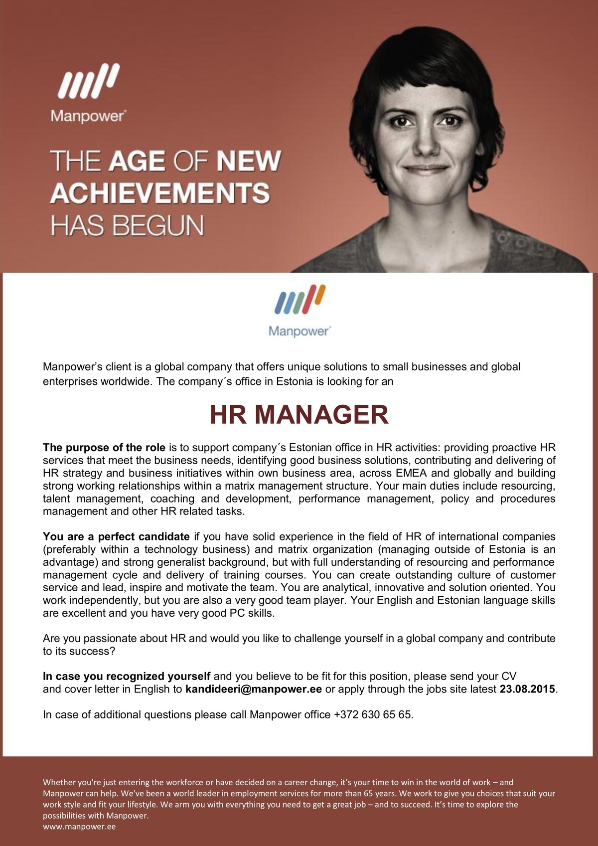 Manpower OÜ HR Manager
