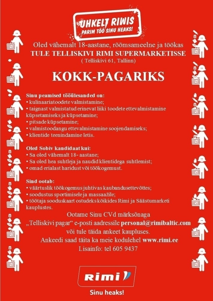 CVKeskus.ee klient KOKK-PAGAR (Telliskivi Rimi)