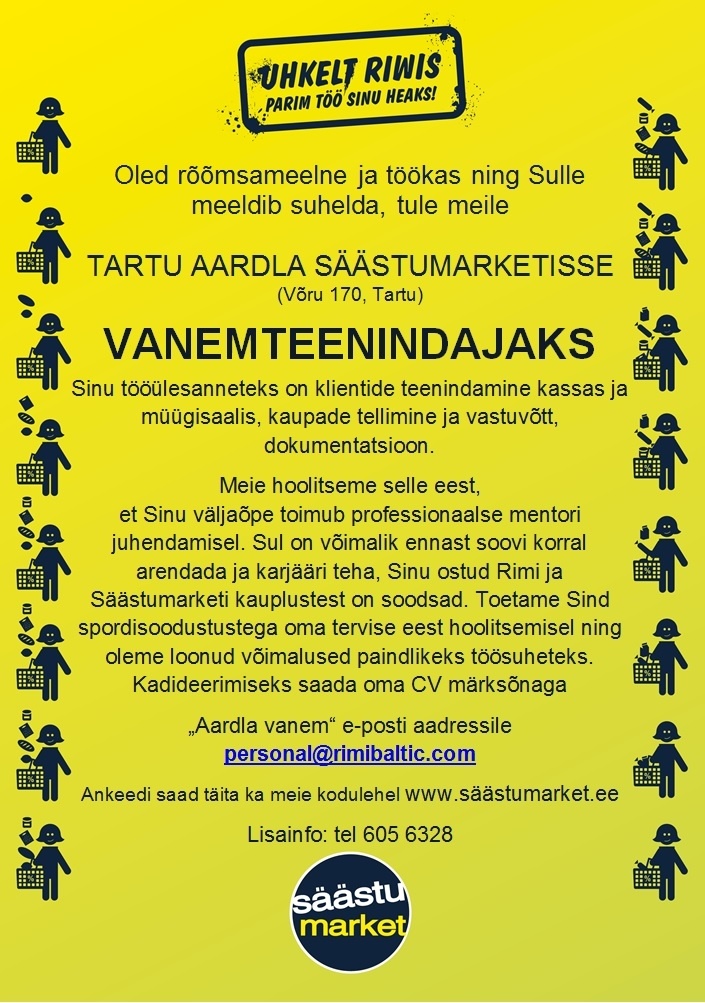CVKeskus.ee klient Vanemteenindaja (Tartu Aardla Säästumarket)