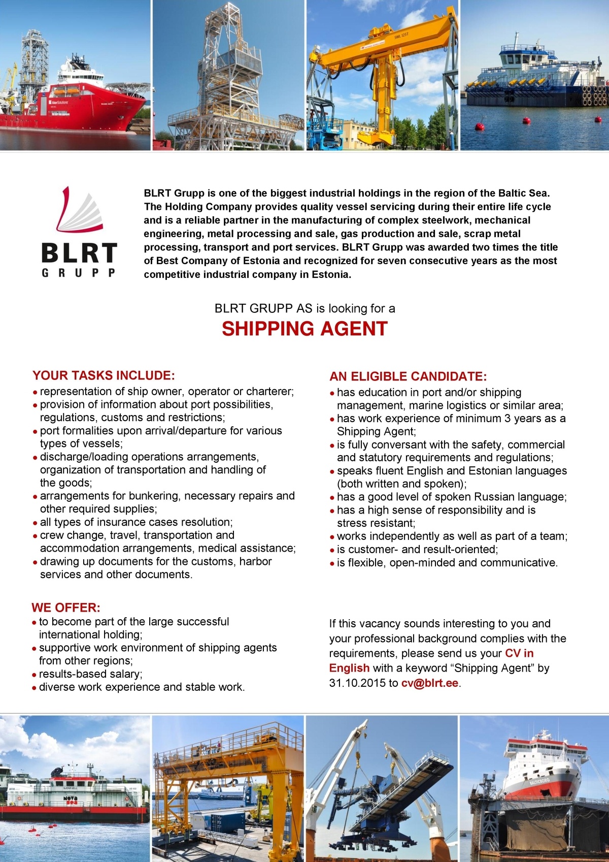 BLRT GRUPP AS Shipping Agent