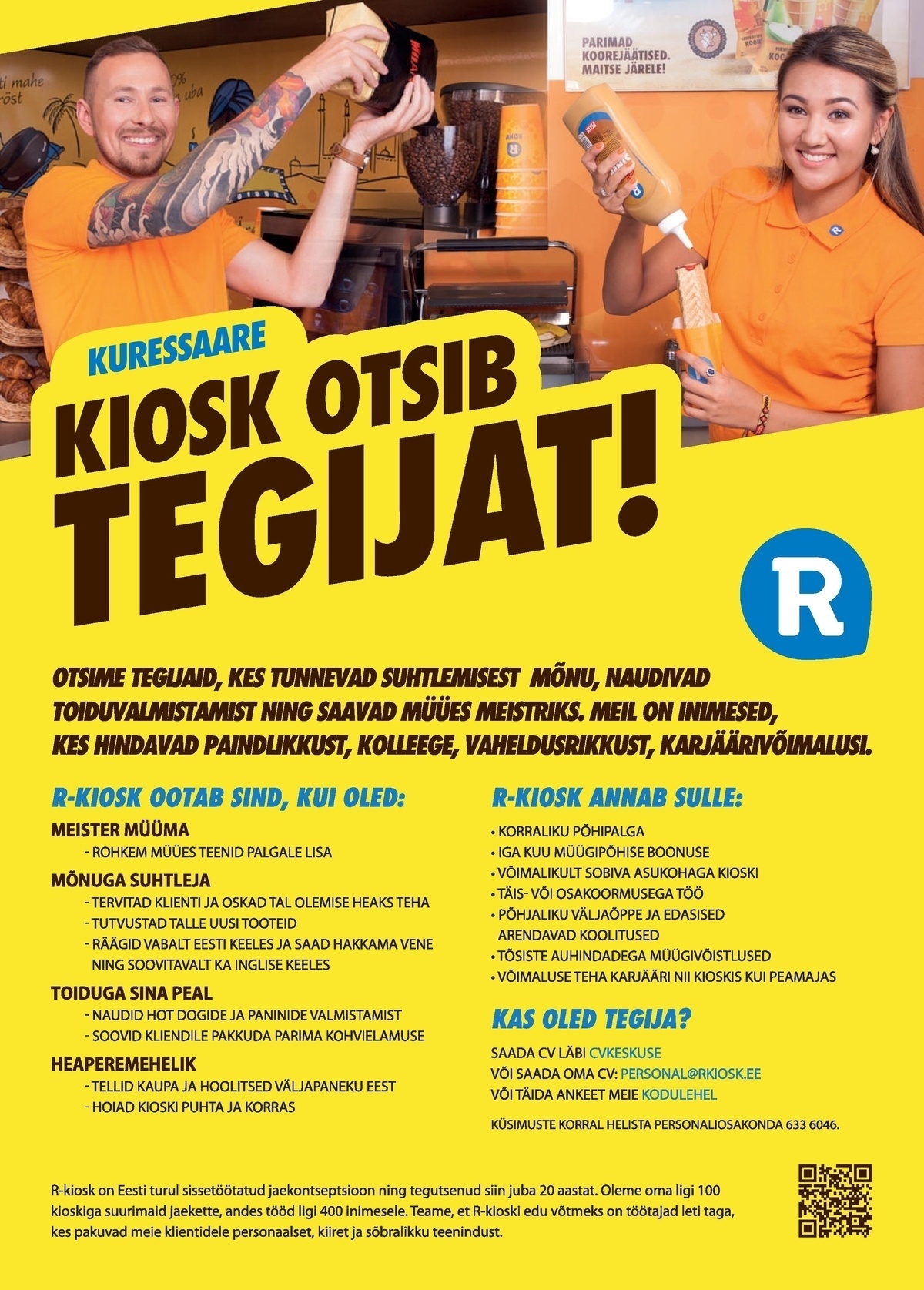 AS R-Kiosk Estonia Klienditeenindajaid suveperioodiks Kuressaare R-kioskisse