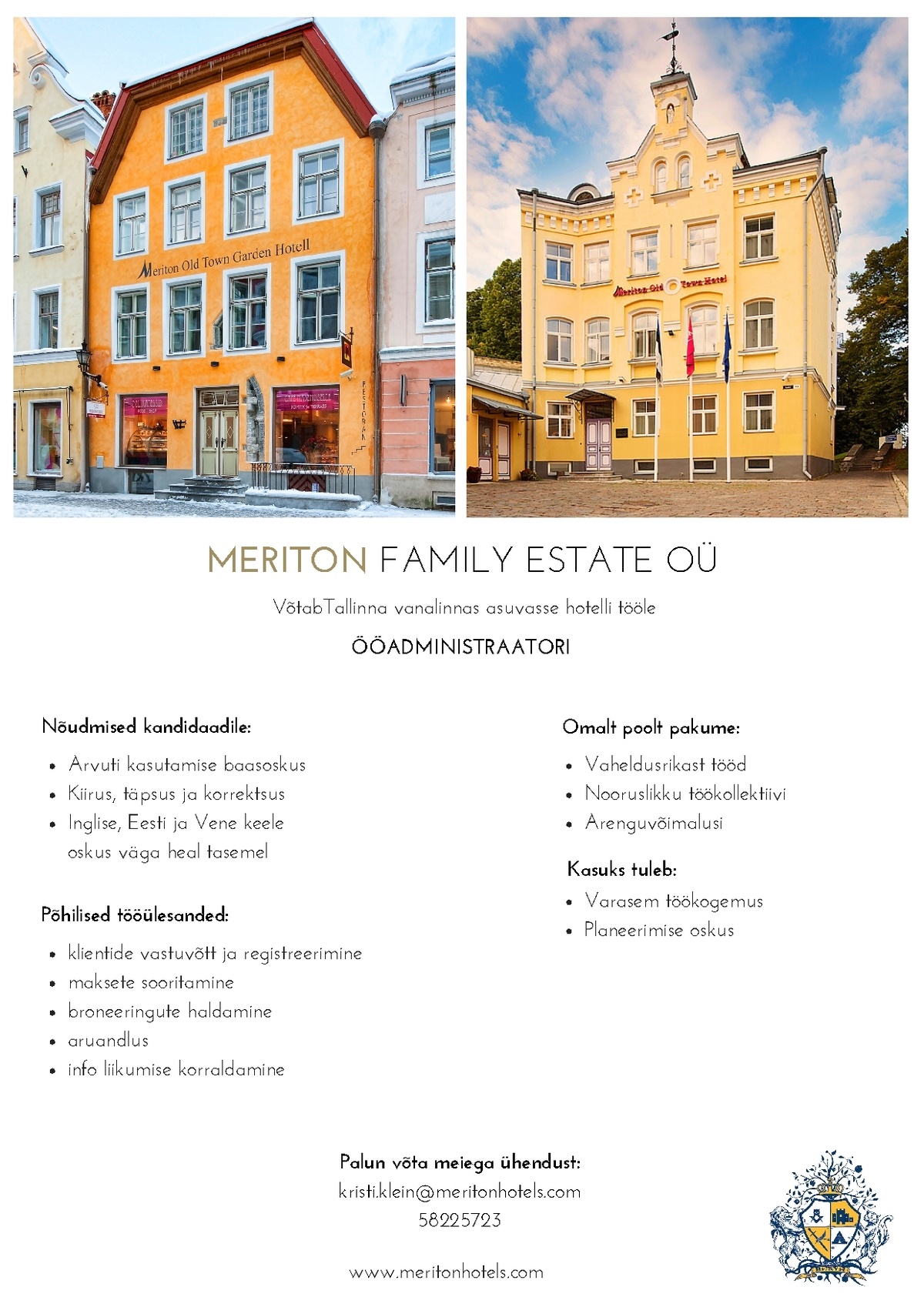 Meriton Family Estate OÜ Ööadministraator