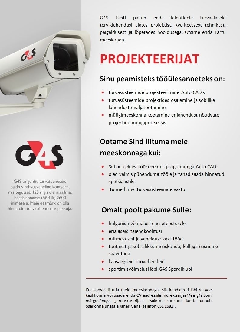 AS G4S Eesti Turvasüsteemide projekteerija