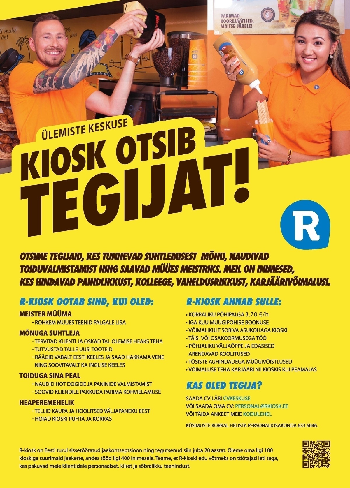 AS R-Kiosk Estonia Klienditeenindaja Ülemiste Keskuse R-kioskisse Tallinnas