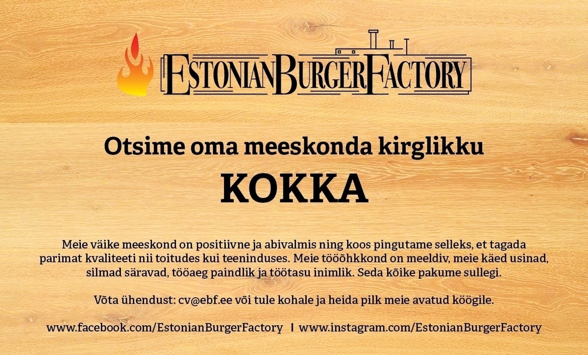 Grill Factory OÜ Kokk