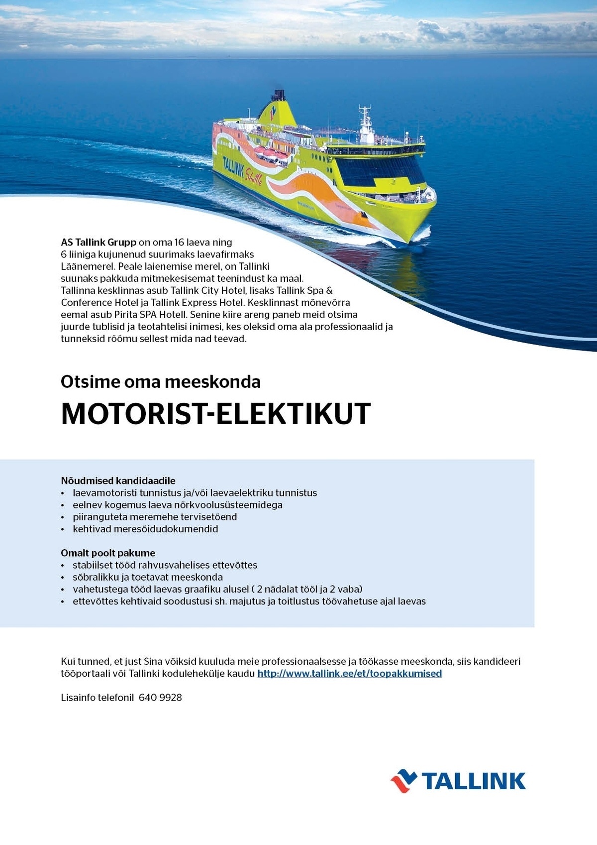 Tallink Grupp AS Motorist-elektrik