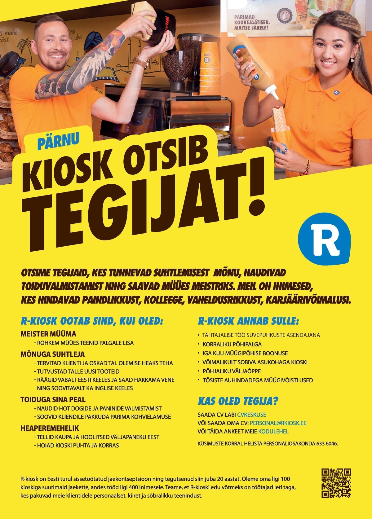 AS R-Kiosk Estonia Suvine klienditeenindaja Pärnu R-Kioskitesse