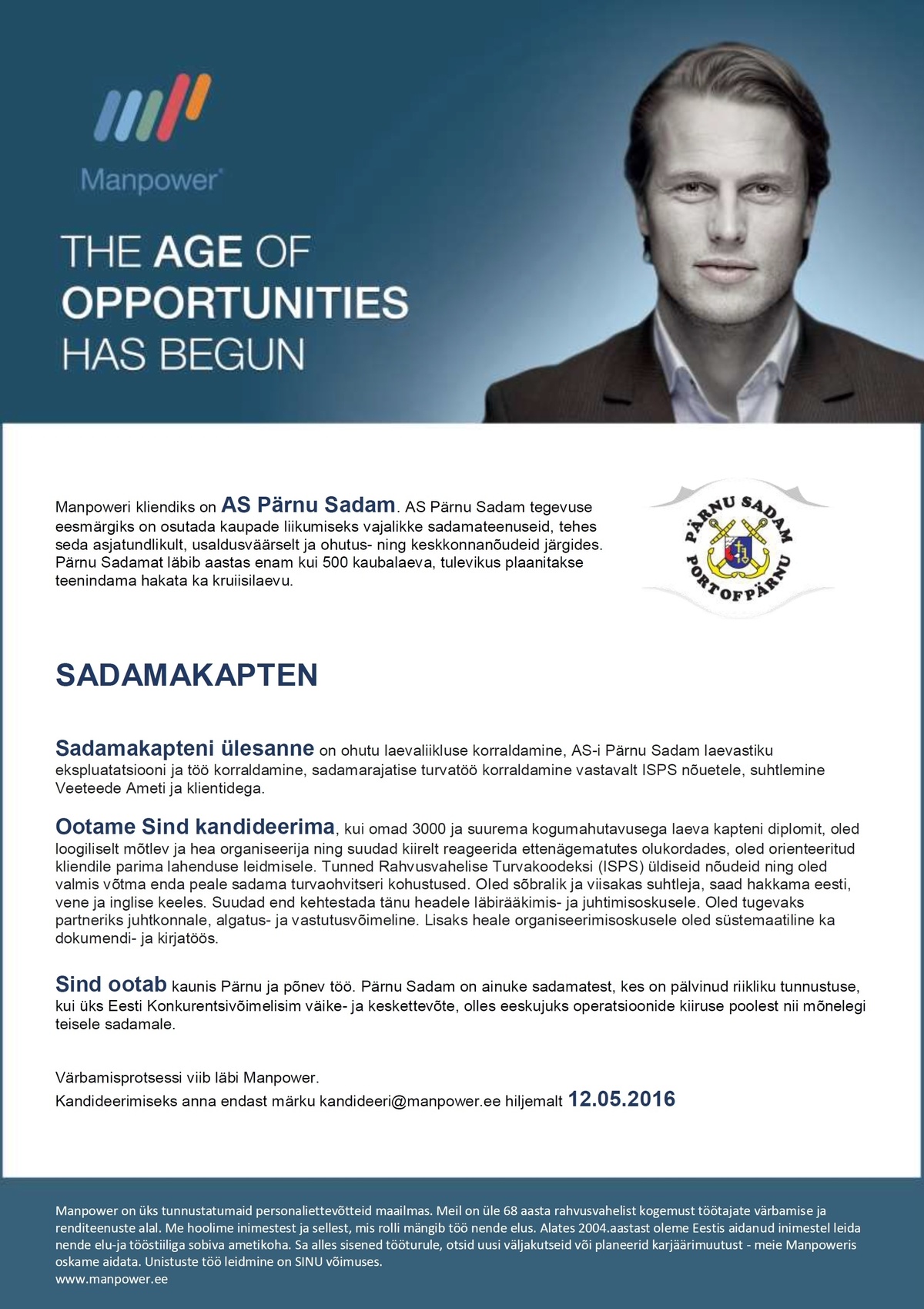 Manpower OÜ Sadamakapten