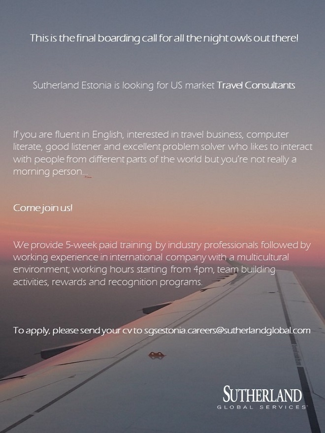 Sutherland Global Services OÜ Travel Consultant
