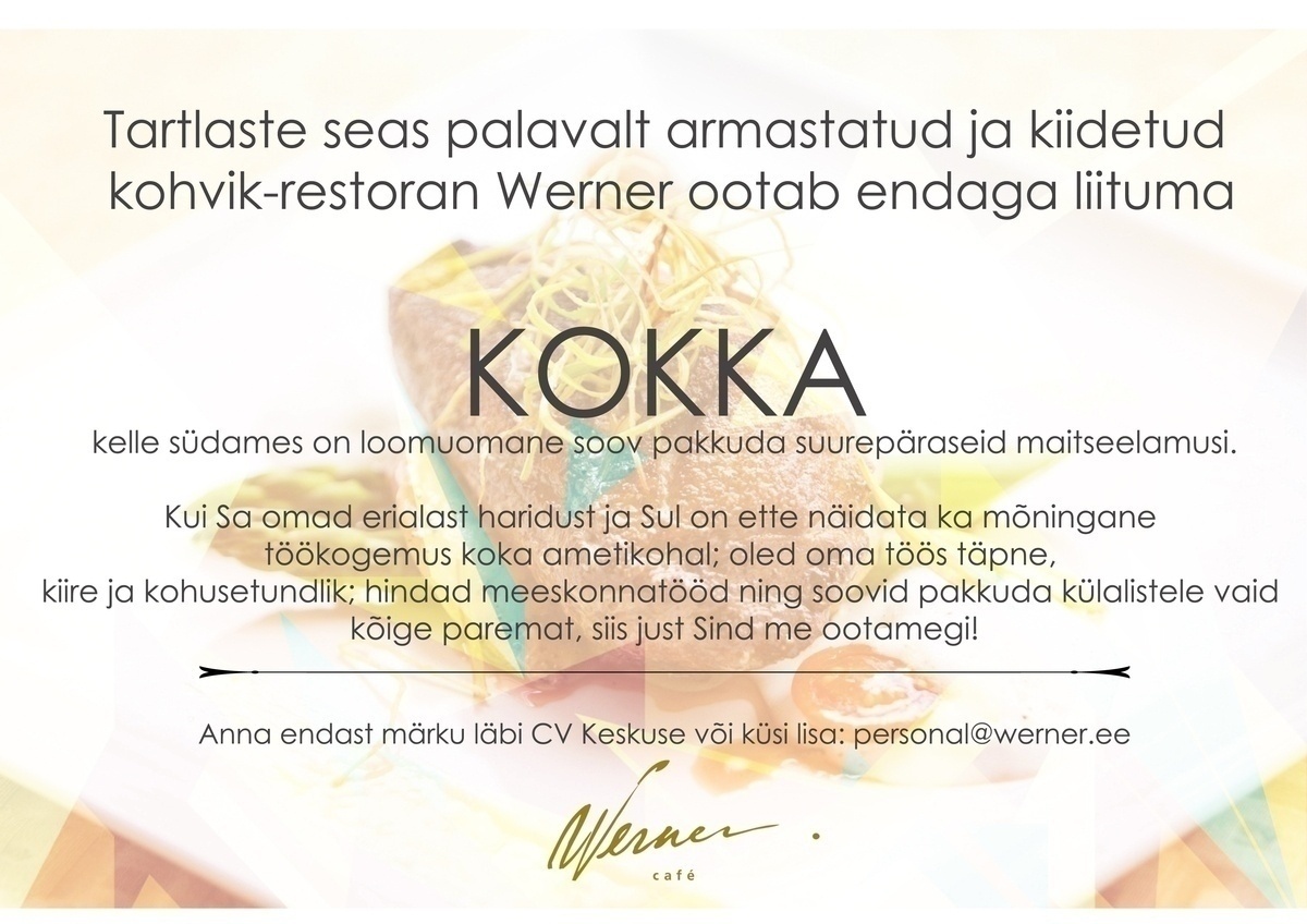 Mattias Cafe OÜ Kokk