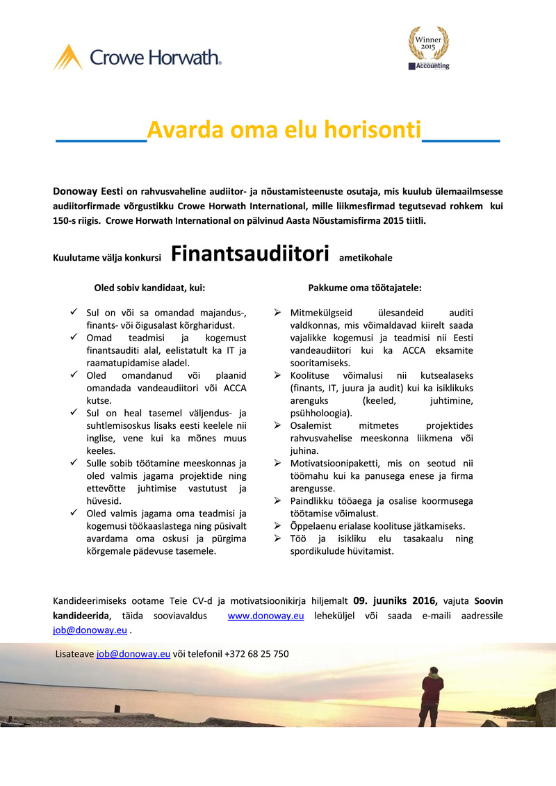 Donoway Eesti OÜ Finantsaudiitor