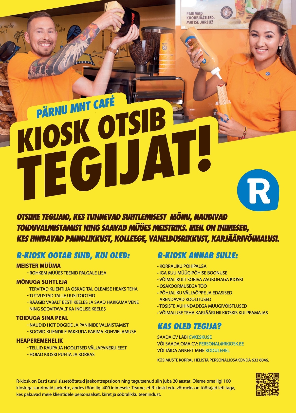 AS R-Kiosk Estonia Klienditeenindaja Pärnu mnt Cafe R-kioskisse Tallinnas