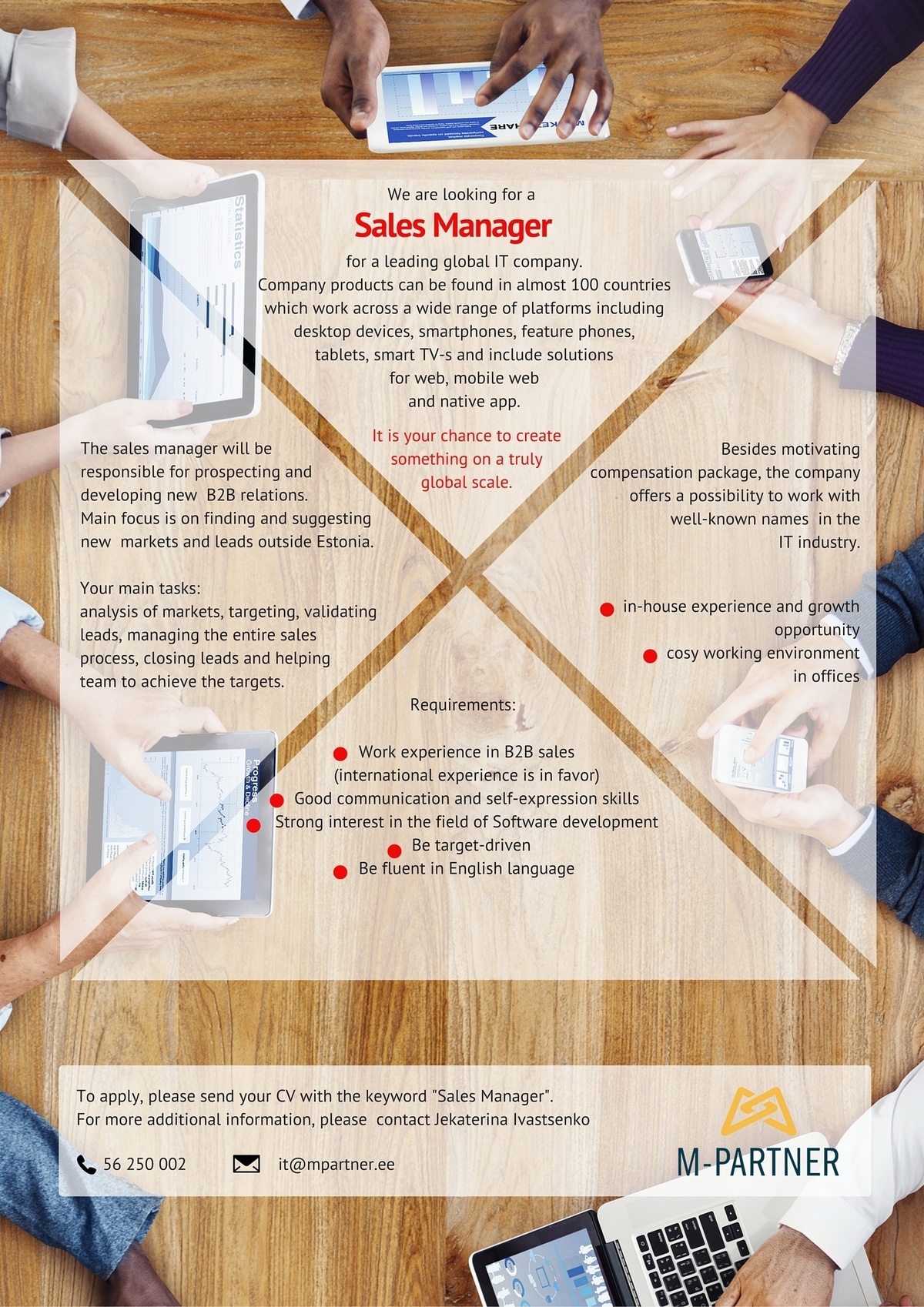M-Partner HR OÜ Sales Manager (IT)