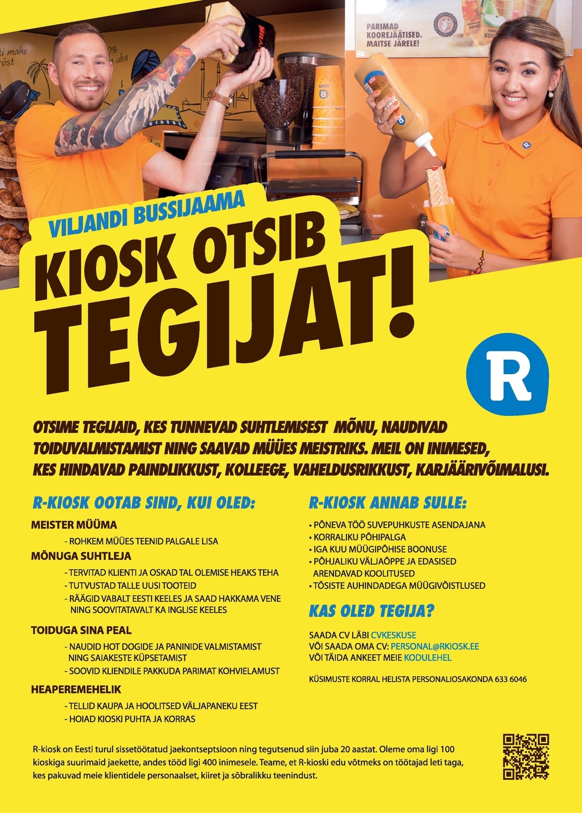 AS R-Kiosk Estonia Klienditeenindajat suveperioodiks Viljandi Bussijaama R-kioskisse