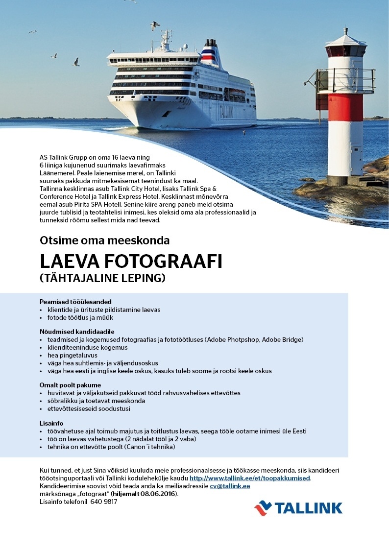 Tallink Grupp AS Laeva fotograafi
