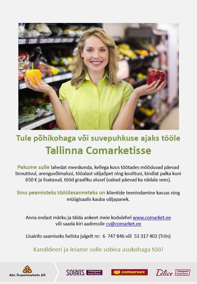 Abc Supermarkets AS KLIENDITEENINDAJA Tallinna Comarketisse