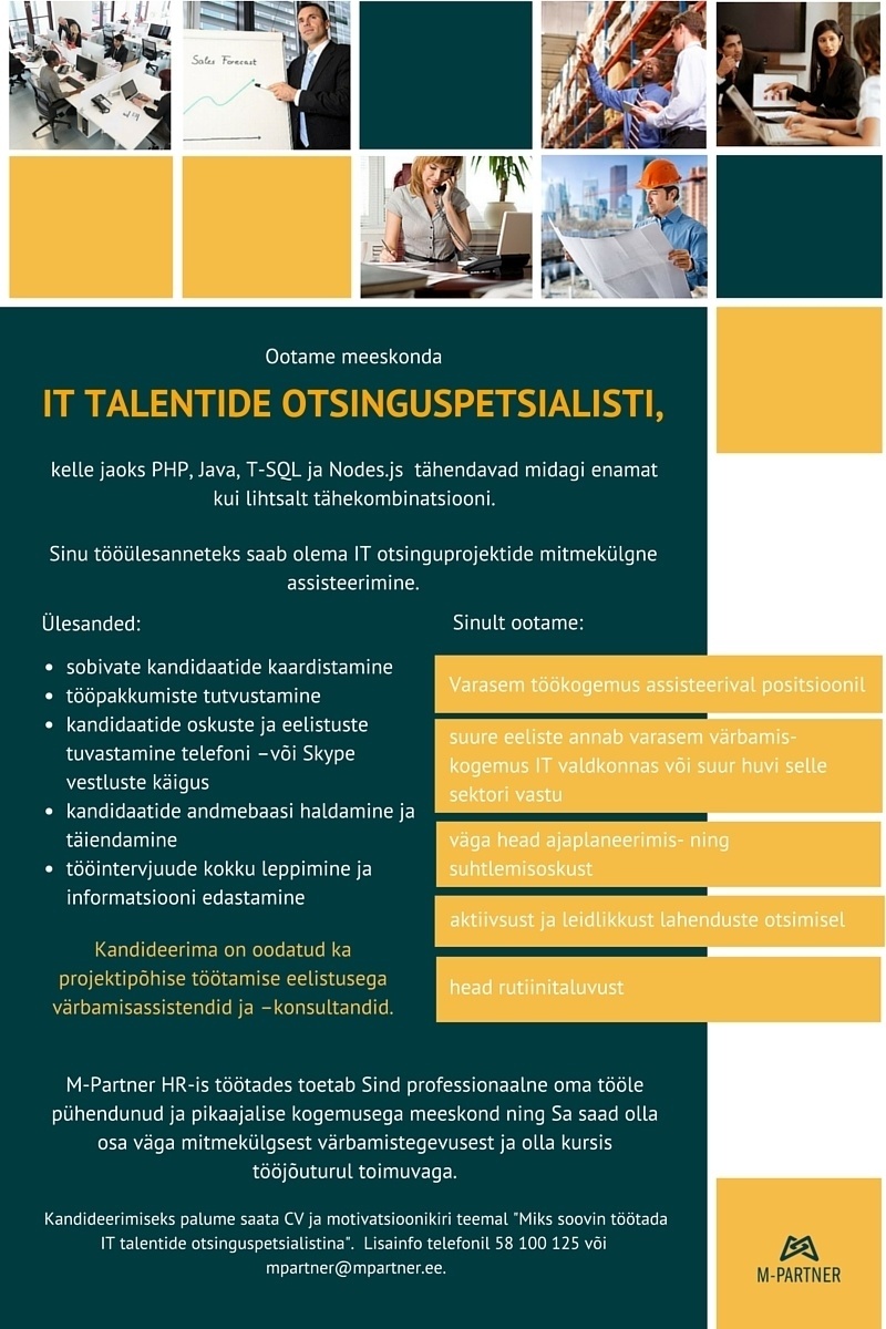 M-Partner HR OÜ IT talentide otsinguspetsialist