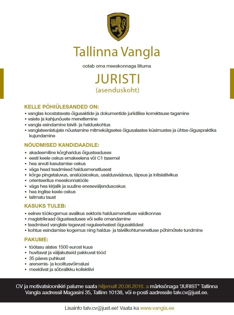 Tallinna Vangla Jurist (asenduskoht)
