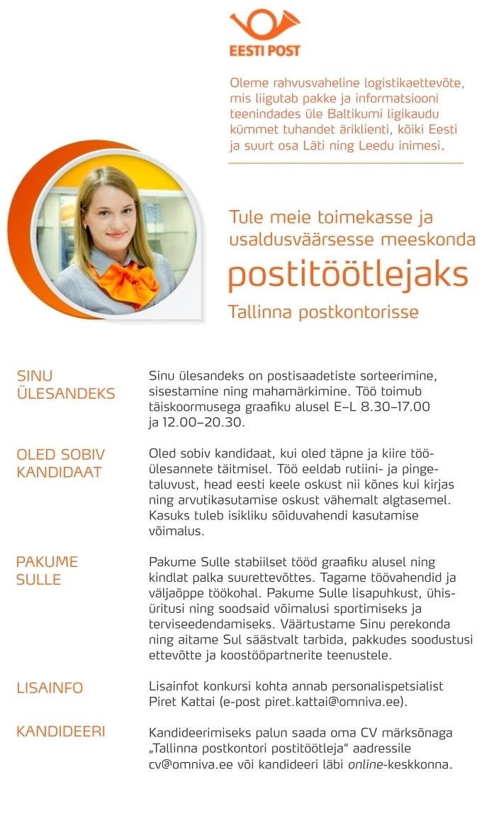 Omniva Postitöötleja (Tallinna postkontor)
