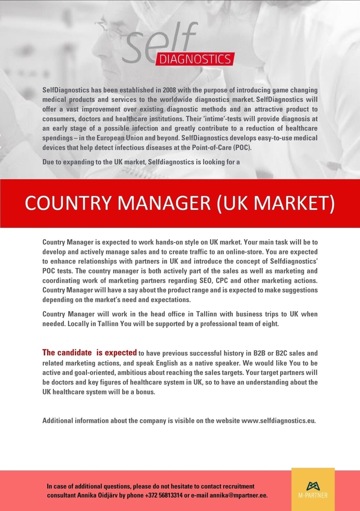 M-Partner HR OÜ Country Manager (UK Market)