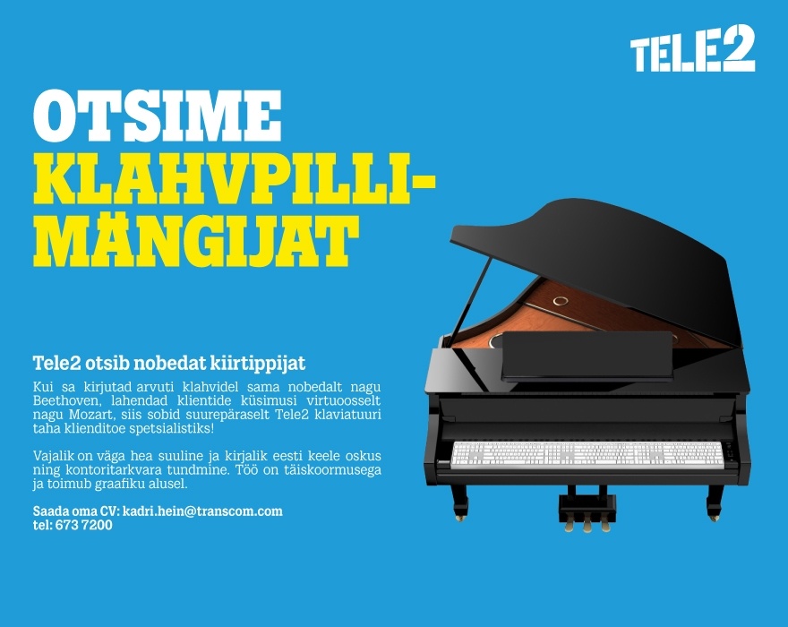 Transcom Eesti OÜ Tele2 e-maili klienditugi