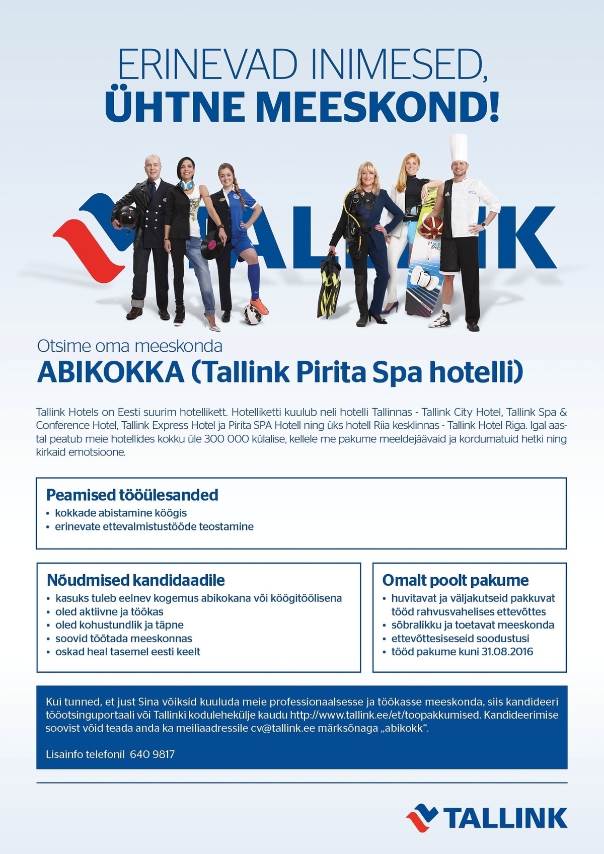 Tallink Grupp AS Abikokk (Tallinki Pirita Spa hotell)