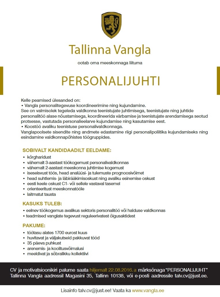 Tallinna Vangla Personalijuht