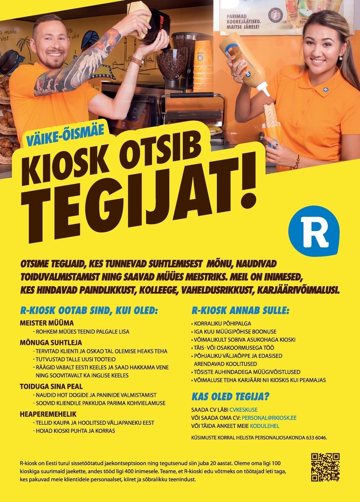 AS R-Kiosk Estonia Klienditeenindaja Väike-Õismäe R-kioskisse Tallinnas