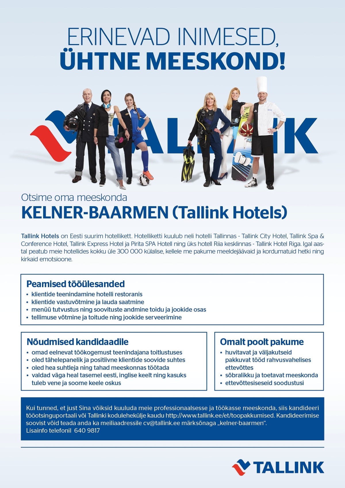 Tallink Grupp AS Kelner-baarmen (Tallink Hotels)