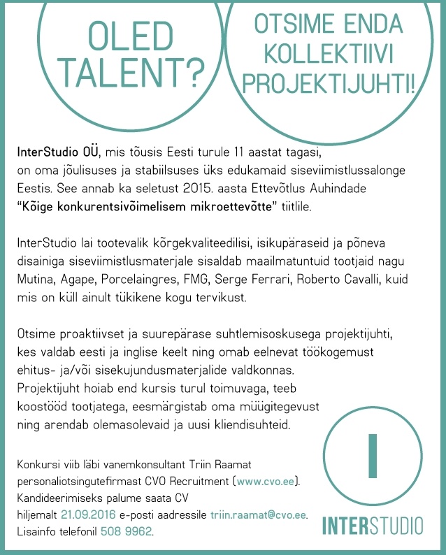 Recruitment Estonia OÜ Projektijuht