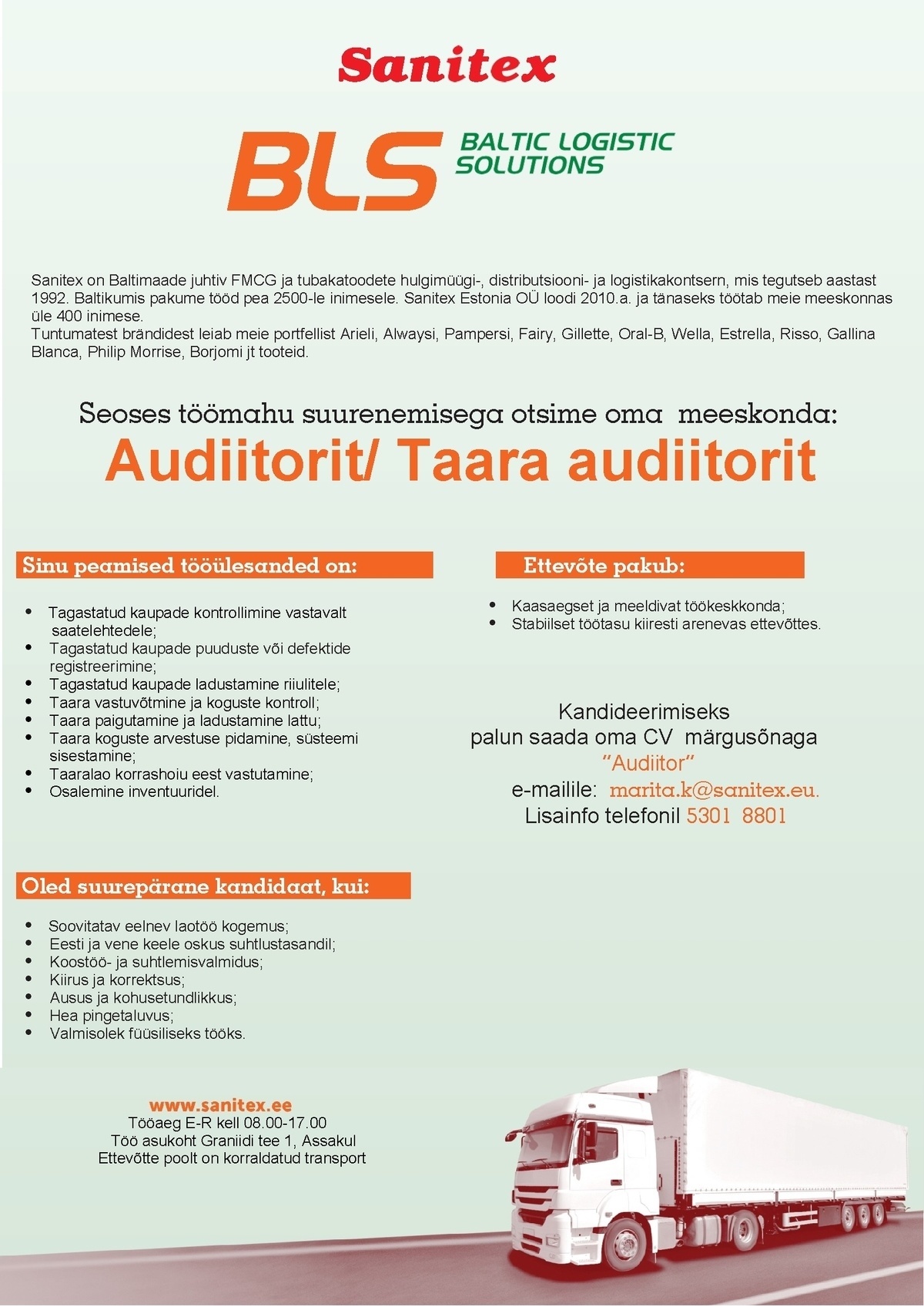Sanitex  OÜ Audiitor/ taara audiitor