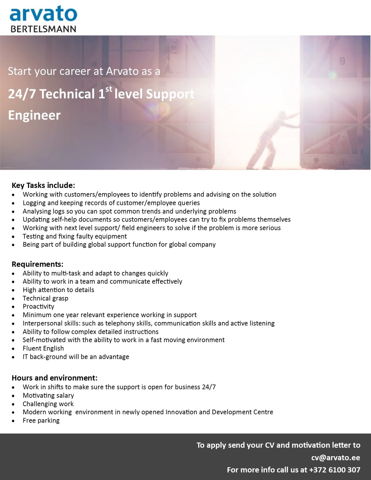 Arvato Services Estonia OÜ 1st Level Support Engineer