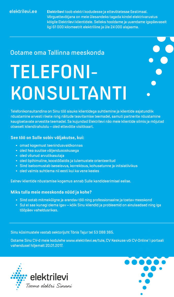 Eesti Energia AS TELEFONIKONSULTANT