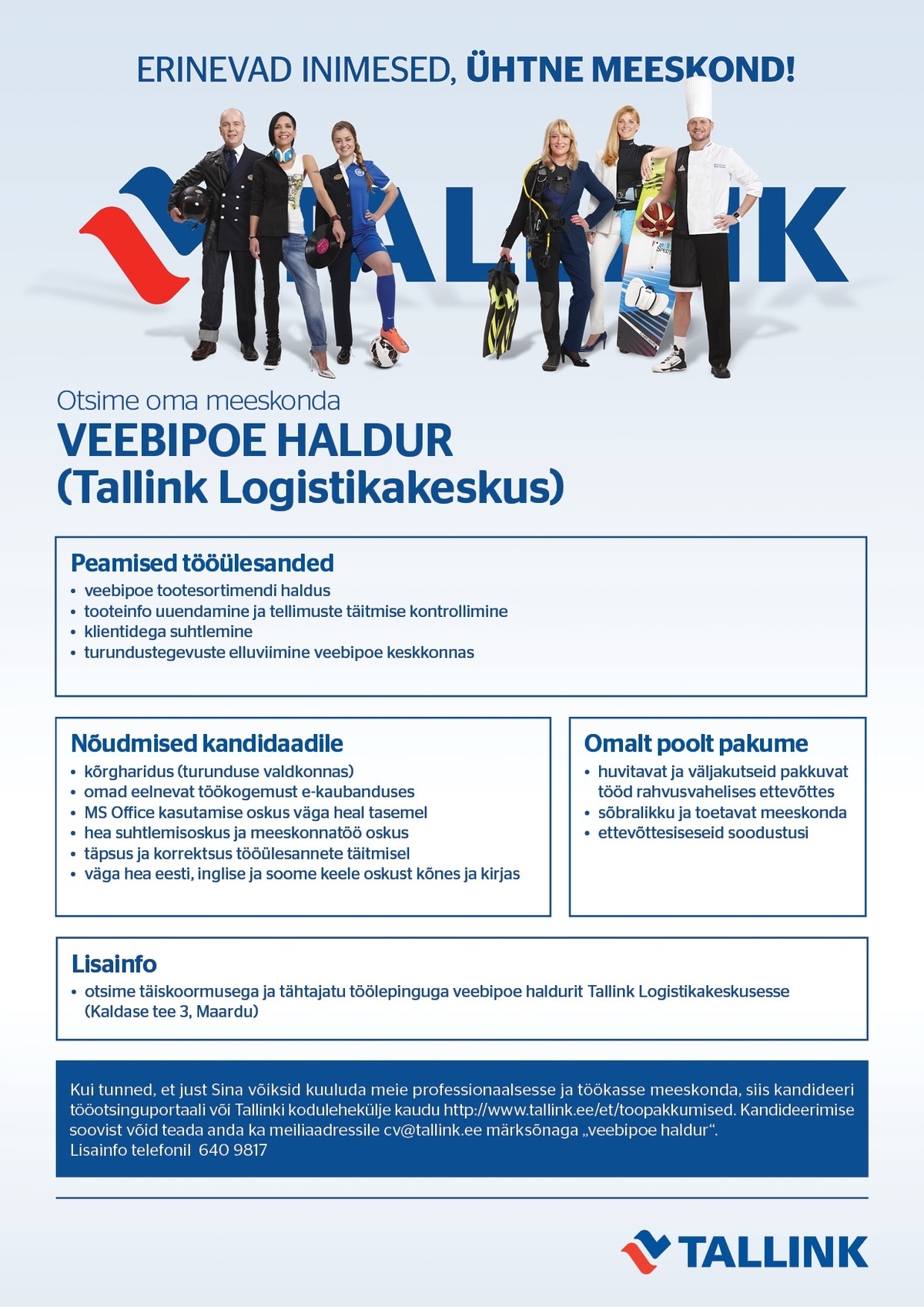 Tallink Grupp AS Veebipoe haldur (Tallink Logistikakeskus)