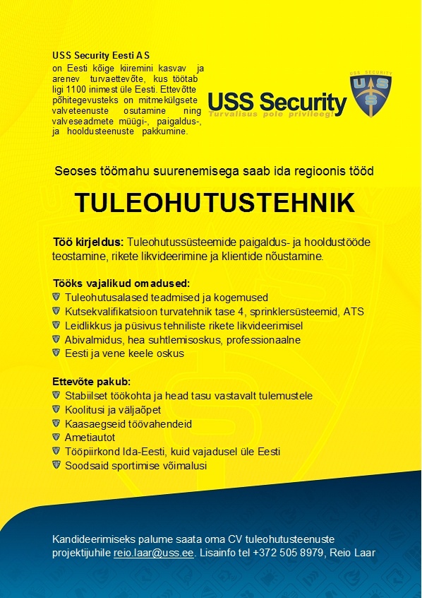 USS SECURITY EESTI AS Tuleohutustehnik
