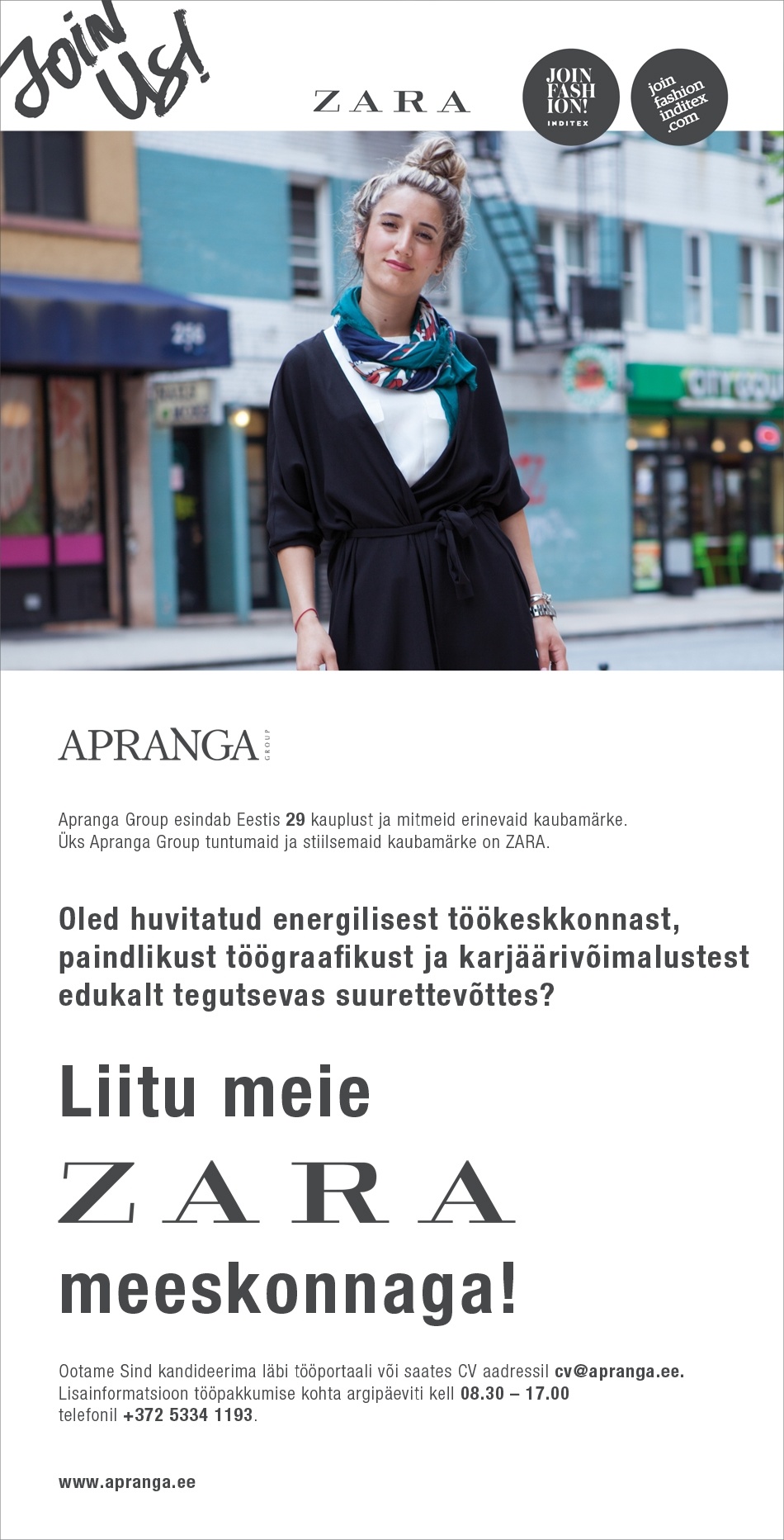 Apranga Estonia OÜ ZARA müügikonsultant