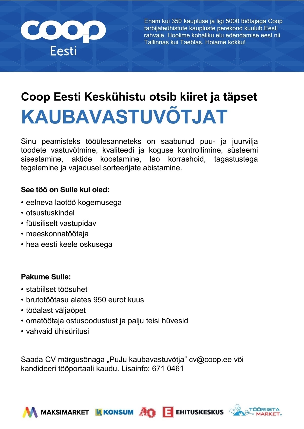 Coop Eesti Keskühistu Kaubavastuvõtja (jaheladu)