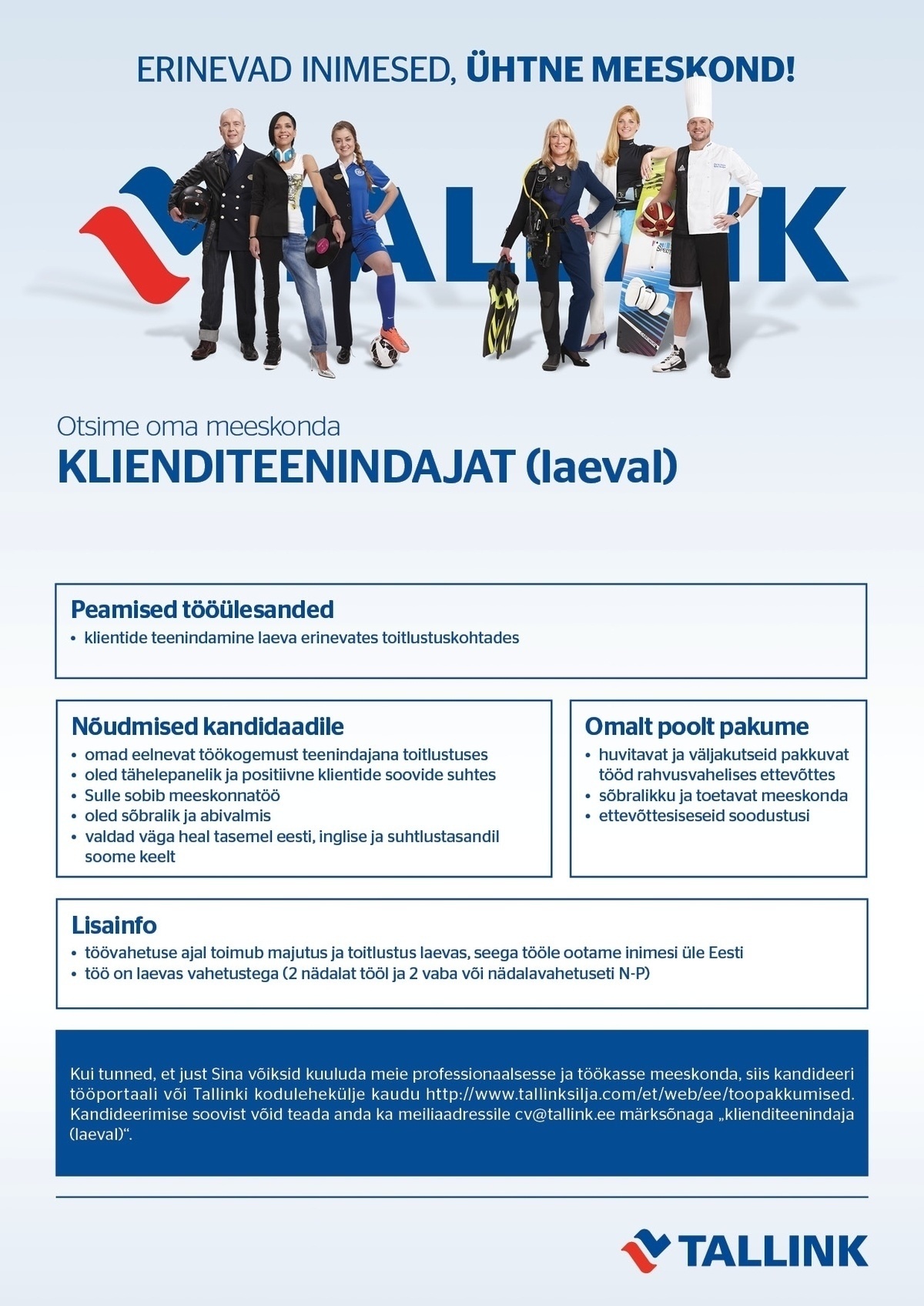 Tallink Grupp AS Klienditeenindaja (laeval)