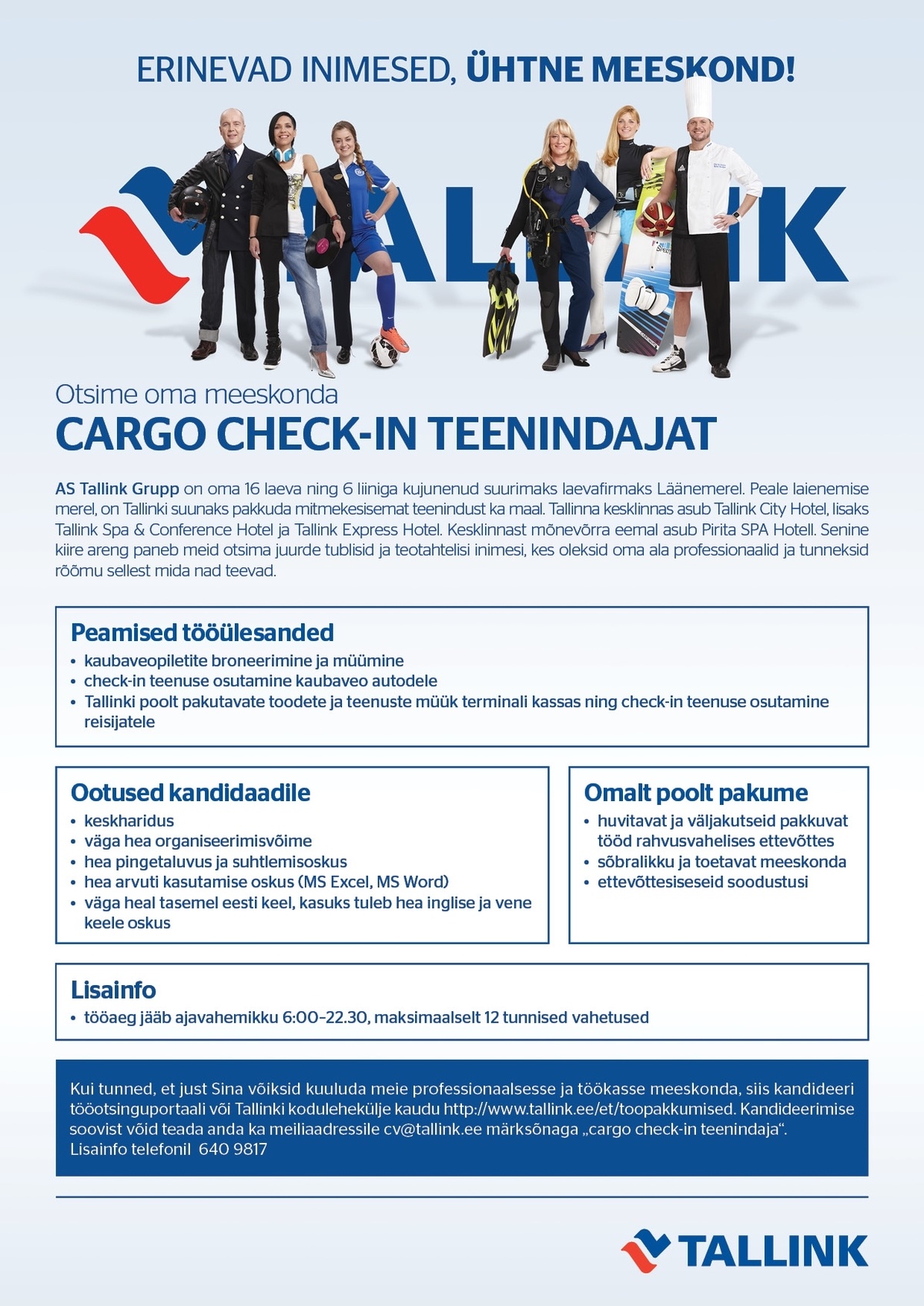 Tallink Grupp AS Cargo Check-in teenindaja